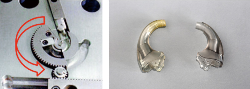 円弧スライド　補聴器や医療器の円弧スライド金型
